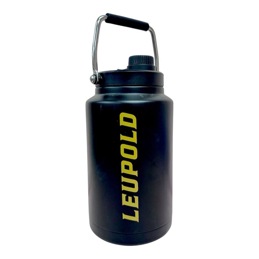 (A7) Leupold Stainless Steel Insulated Water Bottle Jug Growler Black 128 fl oz